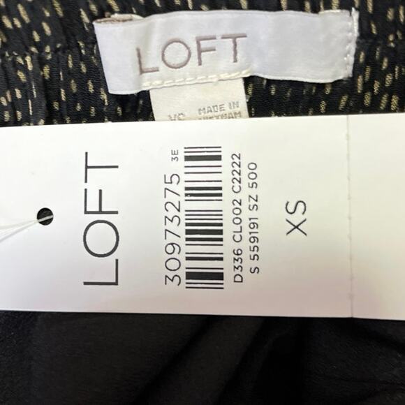 NEW Ann Taylor LOFT Black Pull On Polka Dots High Waisted Ruffle Mini Skirt XS - Picture 4 of 5